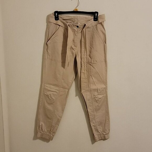 Fever Khaki Tie Waist Joggers Size 8 Excellent Condition - Picture 1 of 4